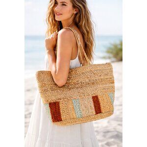 Zara Woven Raffia Natural Straw Beach Bag Basket Shoulder Bag